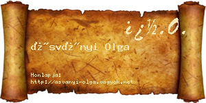 Ásványi Olga névjegykártya