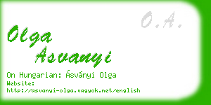 olga asvanyi business card